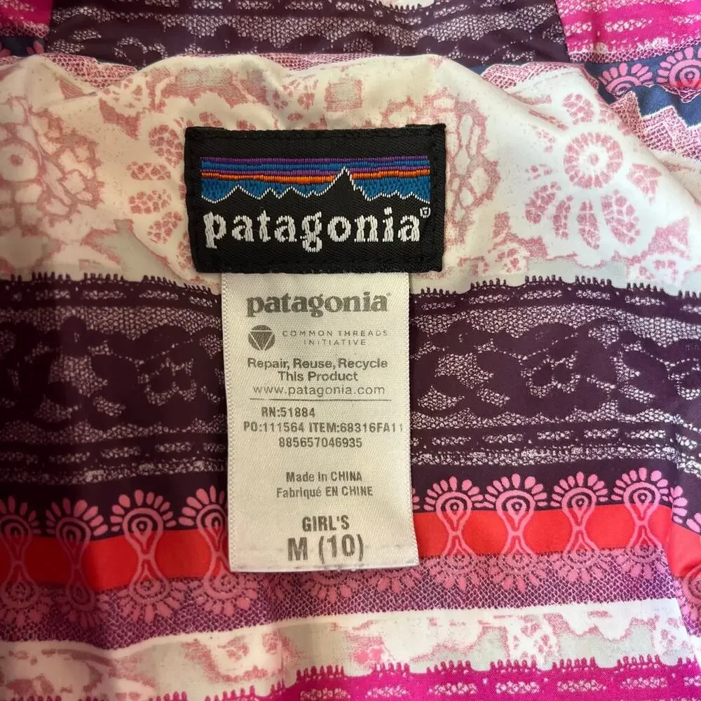 Patagonia Girls Down Winter Coat Long Parka M 10